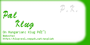 pal klug business card